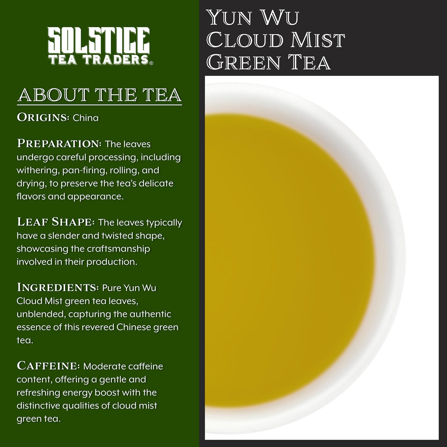 Yun Wu Cloud Mist Green Tea Loose Leaf (8-Ounce Bulk Bag); Unique Microclimate High Altitude Tea