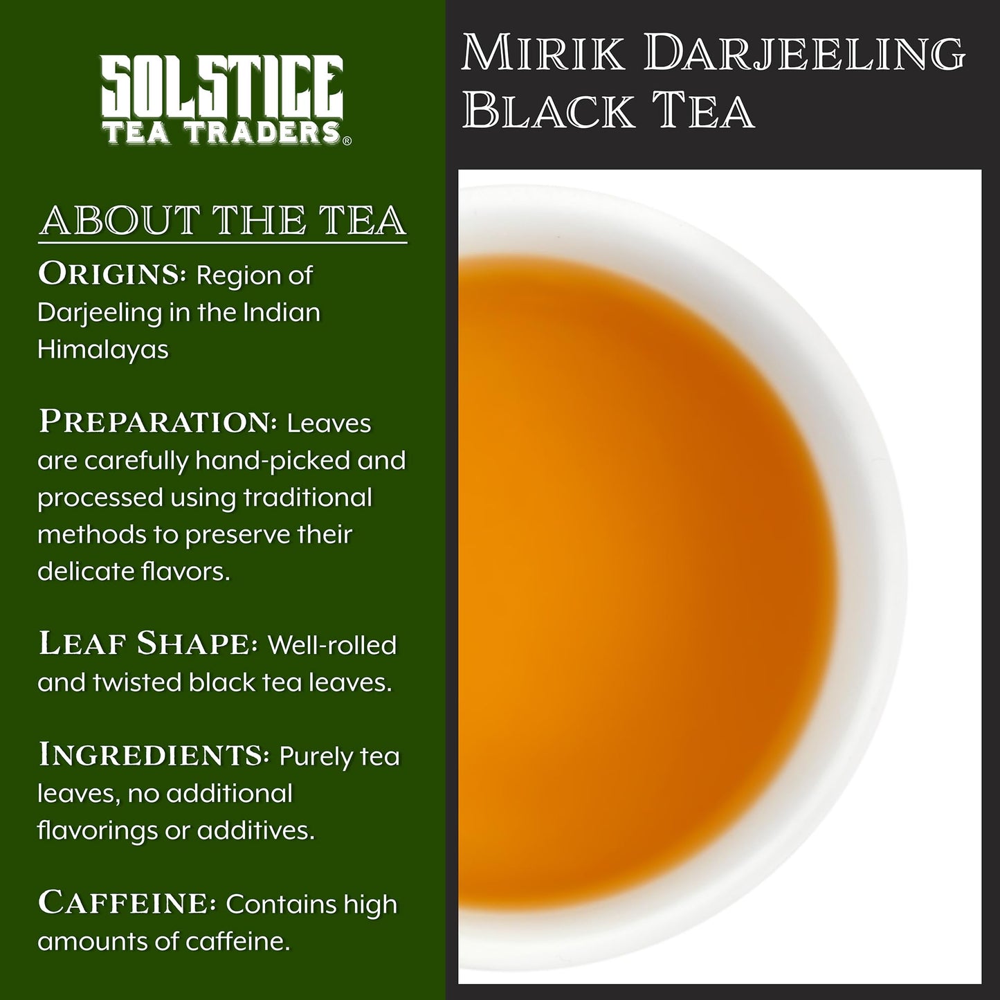 Mirik Darjeeling BOP Loose Leaf Black Tea (8-Ounce Bulk Bag); Makes 100+ Cups of Tea