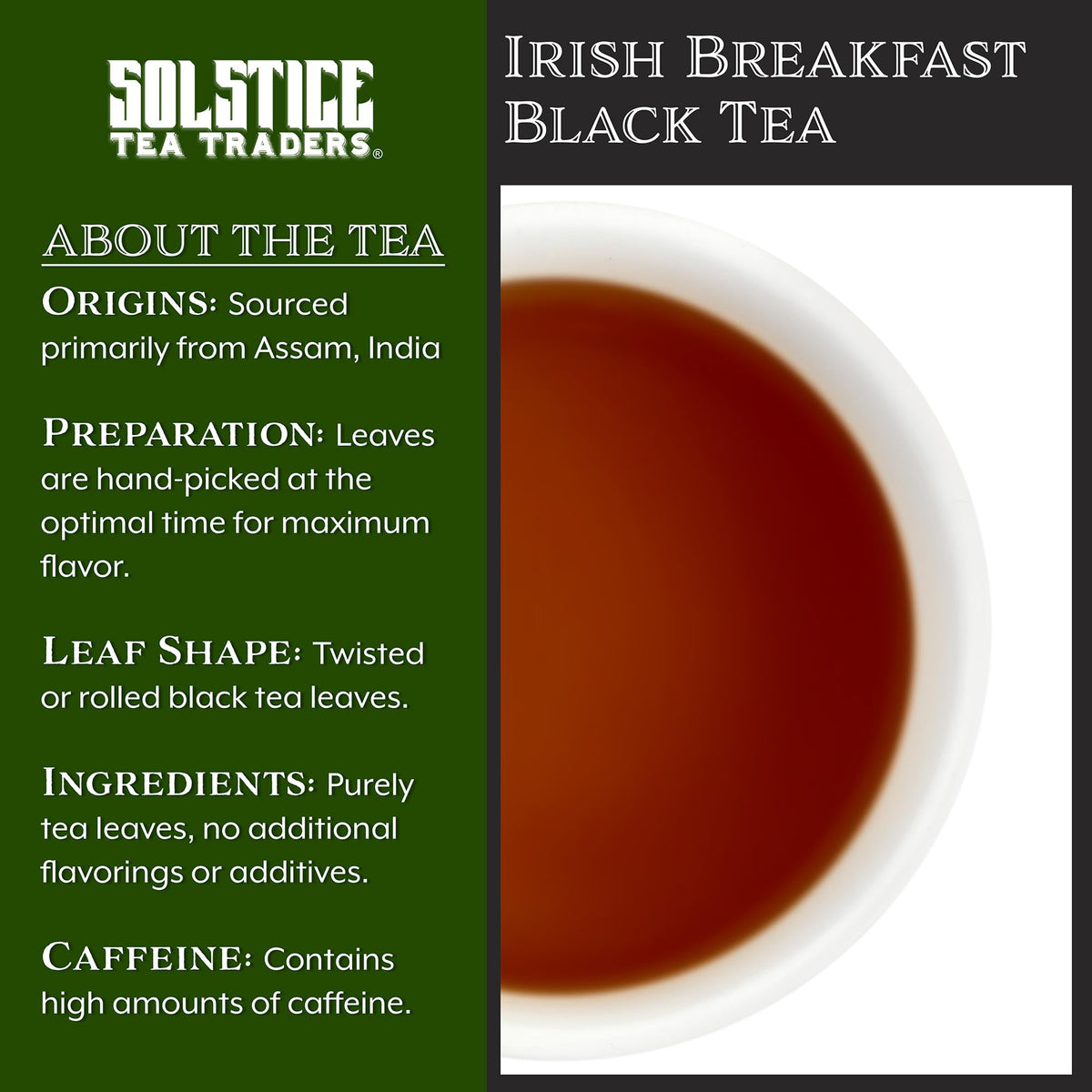 Irish Breakfast Tea, 100% Assam Origin (8-Ounce Bulk Bag); Makes 100+ Cups of Real Irish Breakfast Tea