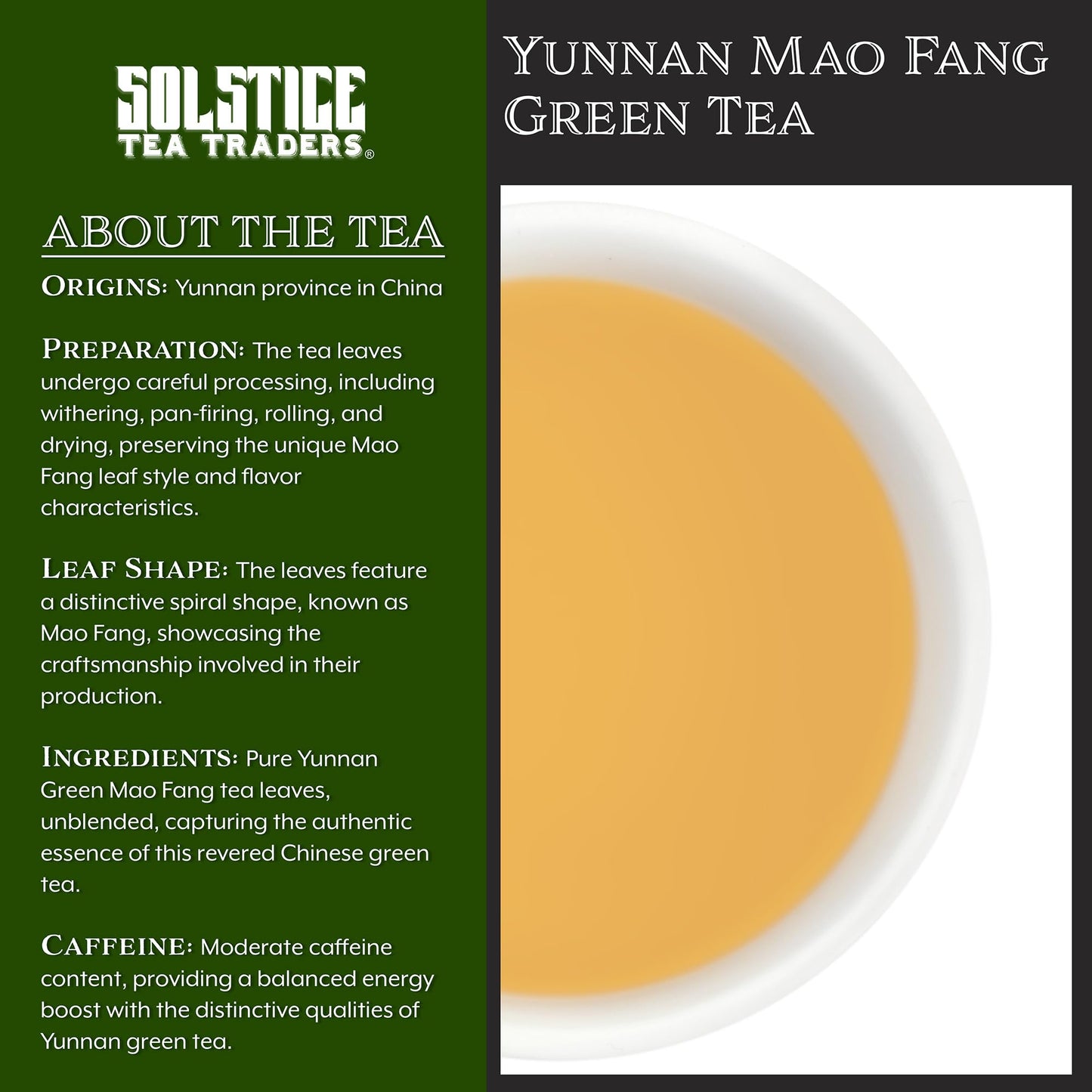 Yunnan Green Mao Fang Tea Loose Leaf (8-Ounce Bulk Bag); Chinese Spring Tea from the Home of Tea