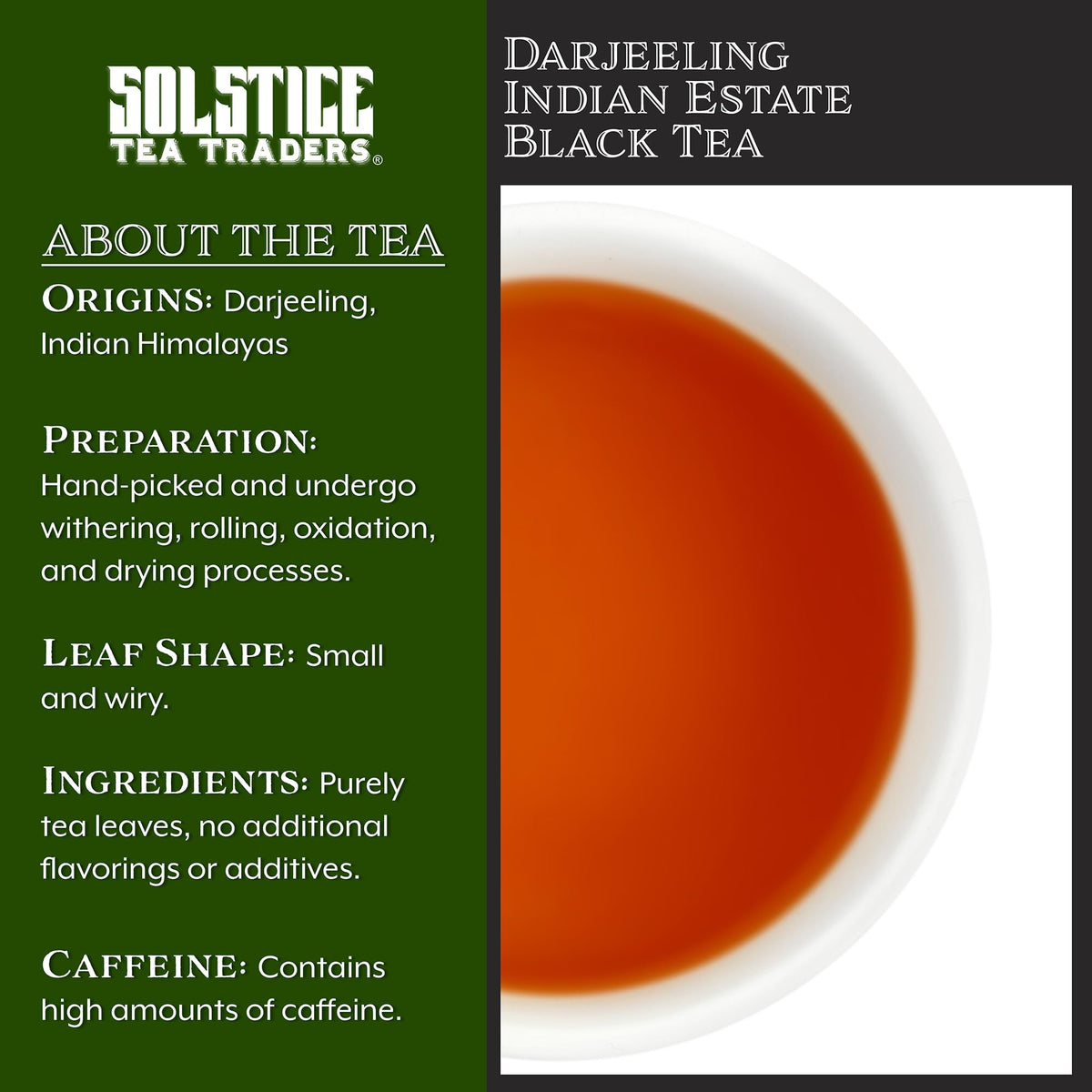 Darjeeling Indian Estate Black Tea Loose Leaf (8-Ounce Bulk Bag); FTGFOP Grade, Makes 100+ Cups of Tea