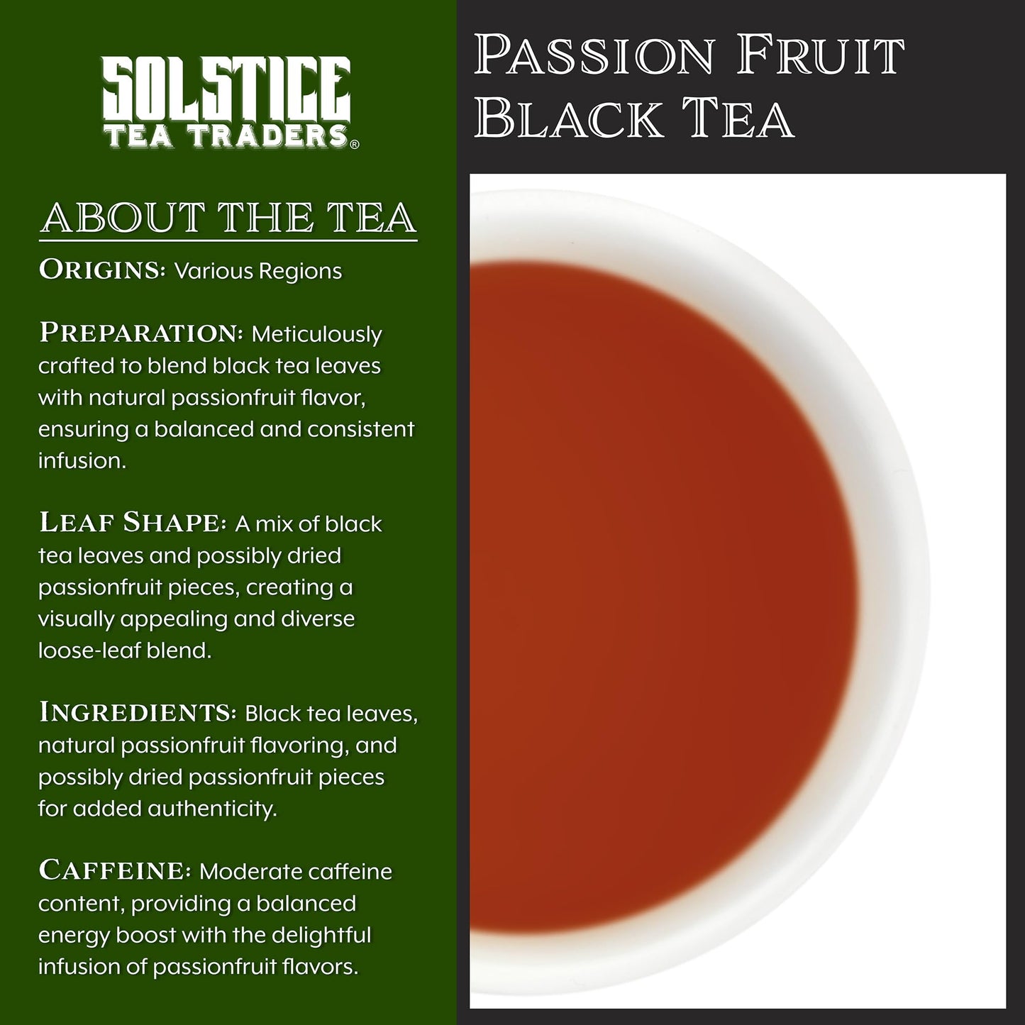 Passionfruit Flavored Loose Leaf Black Tea (8-Ounce Bulk Bag), Makes 150+ Cups of Passion Fruit Tea