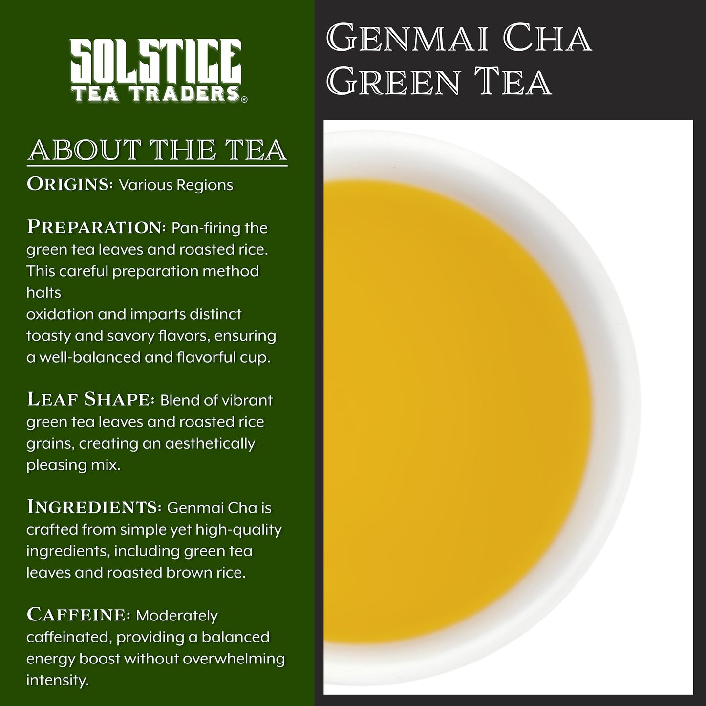 Genmai Cha Loose Leaf Green Tea (8-Ounce Bulk Bag); Unique Japanese Style Gen Mai Cha Tea w/ Dried Rice