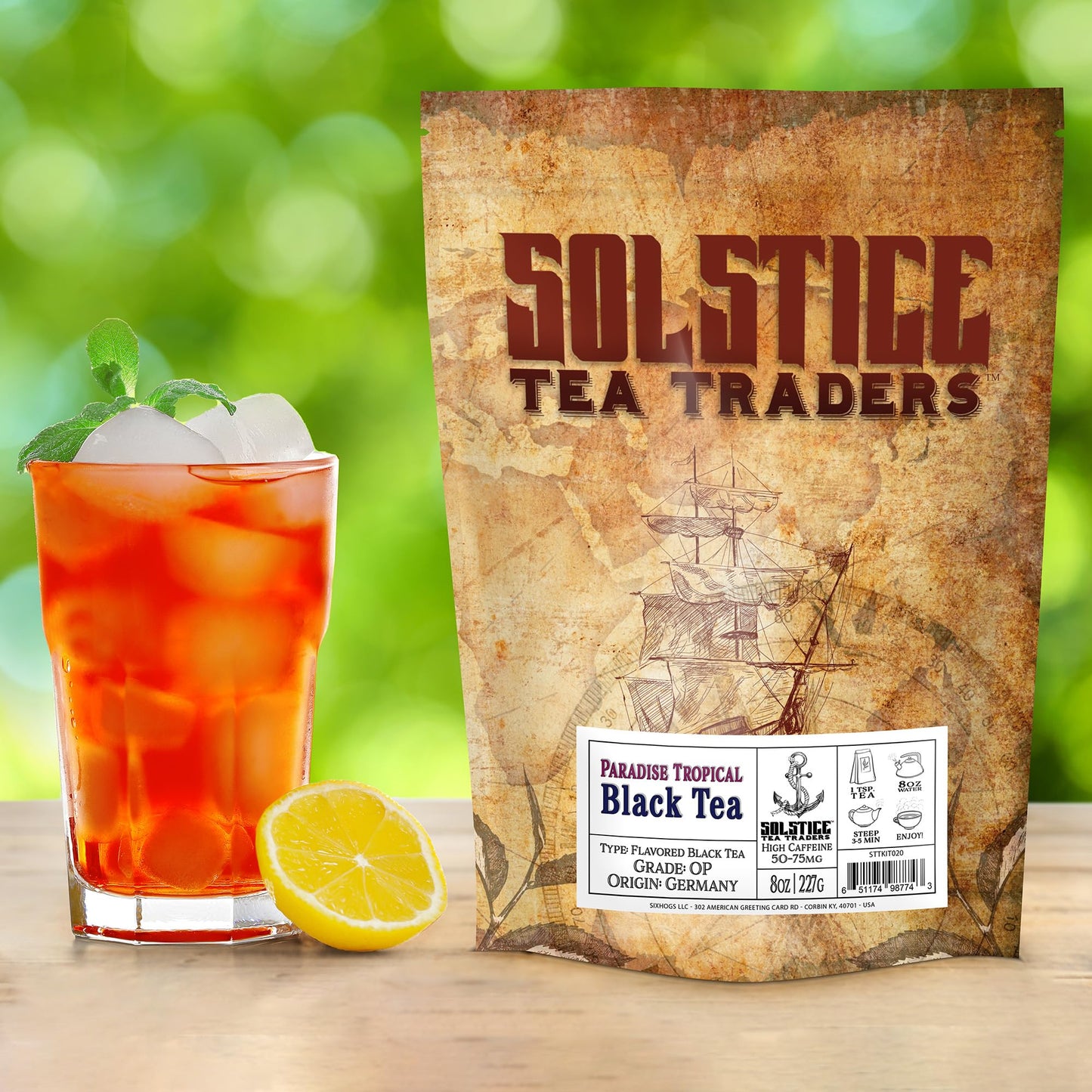 Paradise Tropical Flavored Loose Leaf Black Tea (8-Ounce Bulk Bag), Makes 100+ Cups of Fruit Tea