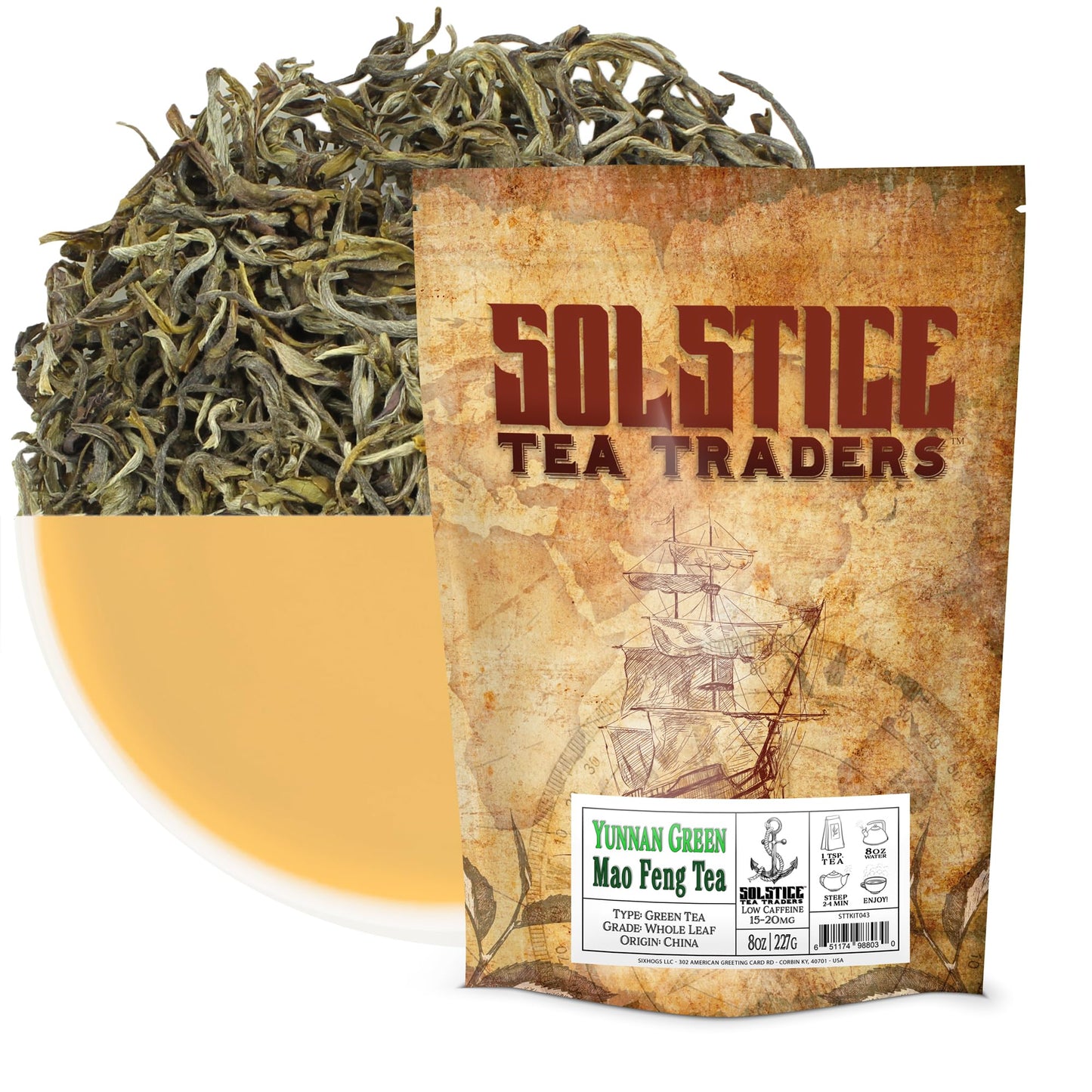 Yunnan Green Mao Fang Tea Loose Leaf (8-Ounce Bulk Bag); Chinese Spring Tea from the Home of Tea