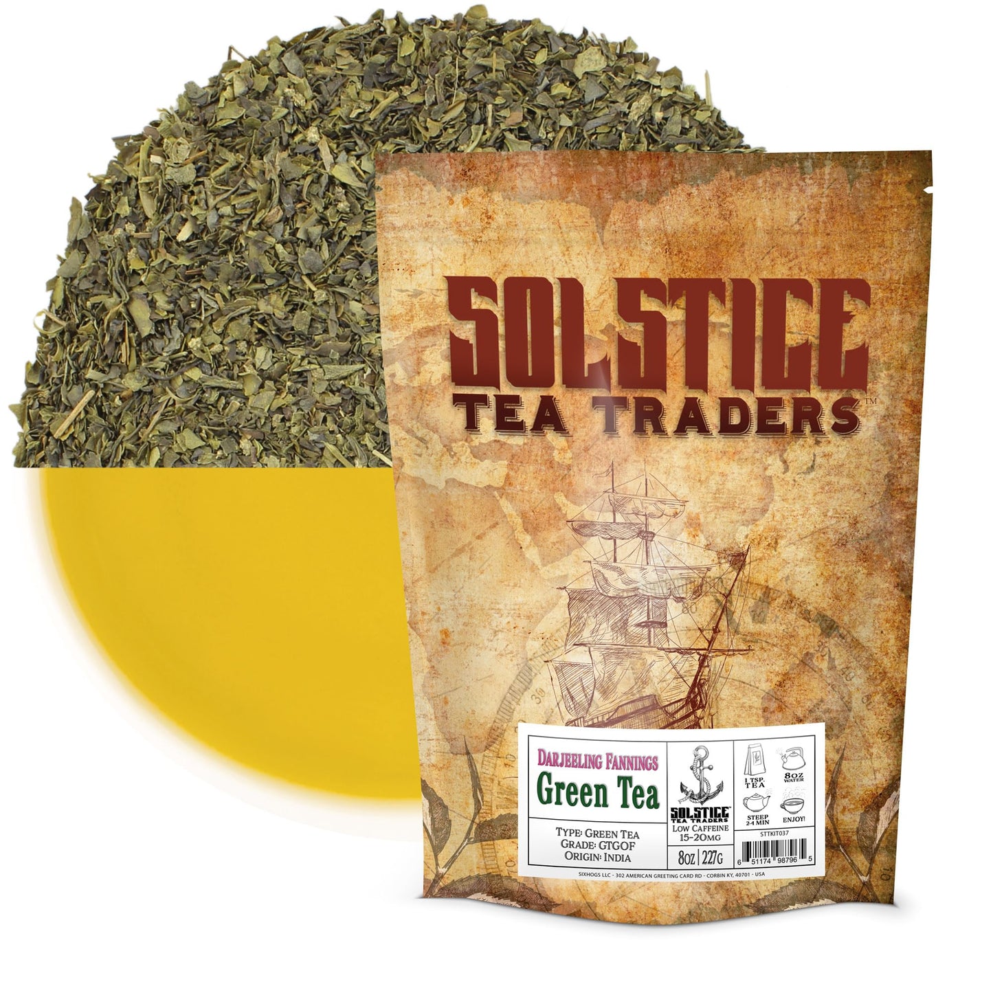 Darjeeling Green Tea Loose Leaf (8-Ounce Bulk Bag); Green Tea Fannings 100% Darjeeling