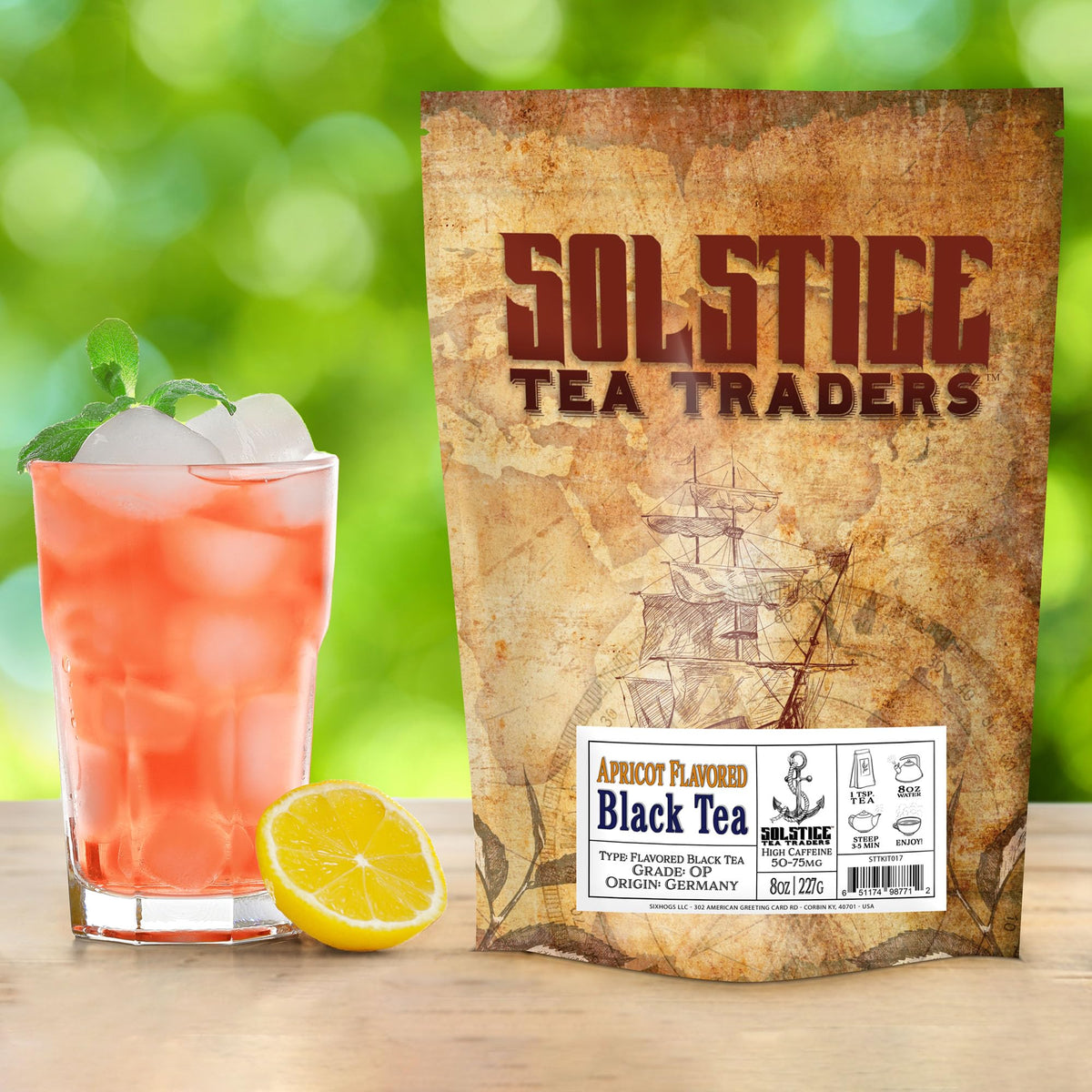 Apricot Flavored Loose Leaf Black Tea (8-Ounce Bulk Bag), Makes 150+ Cups of Tea