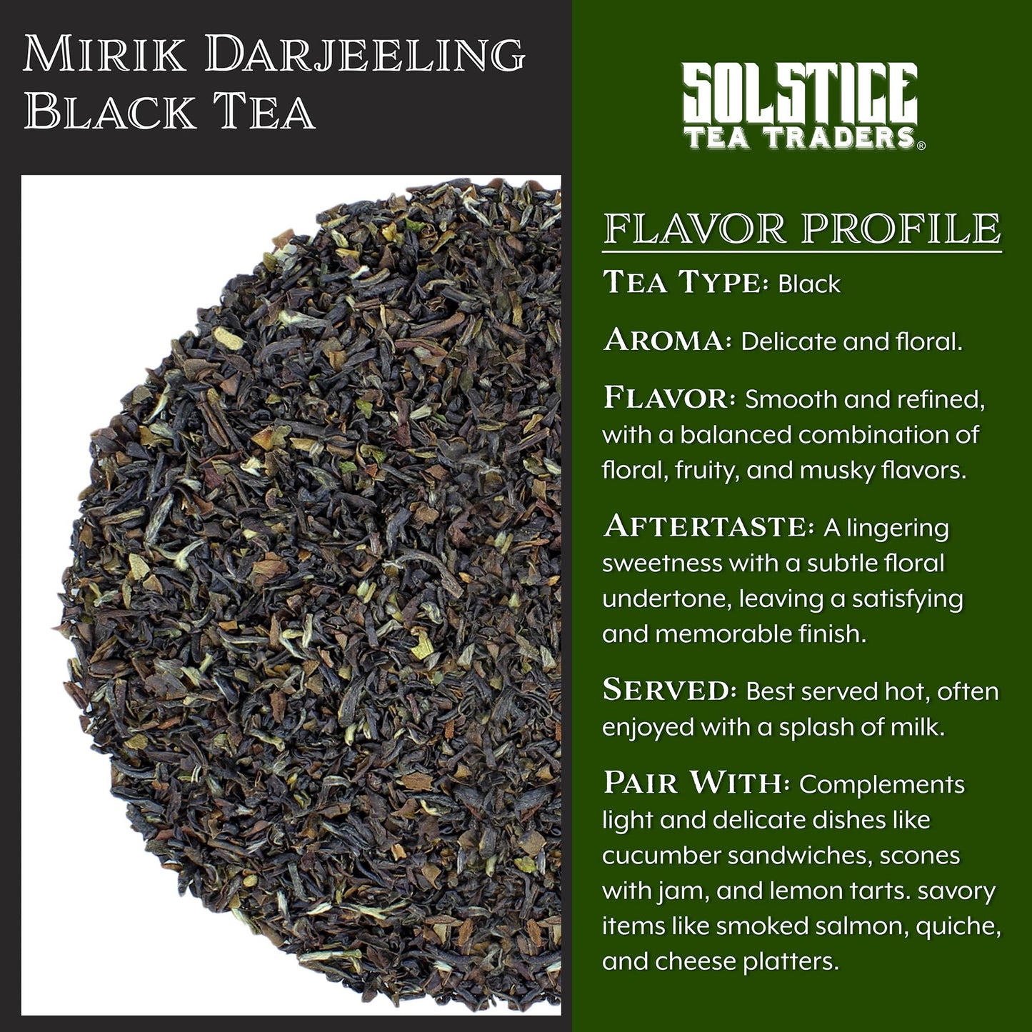 Mirik Darjeeling BOP Loose Leaf Black Tea (8-Ounce Bulk Bag); Makes 100+ Cups of Tea
