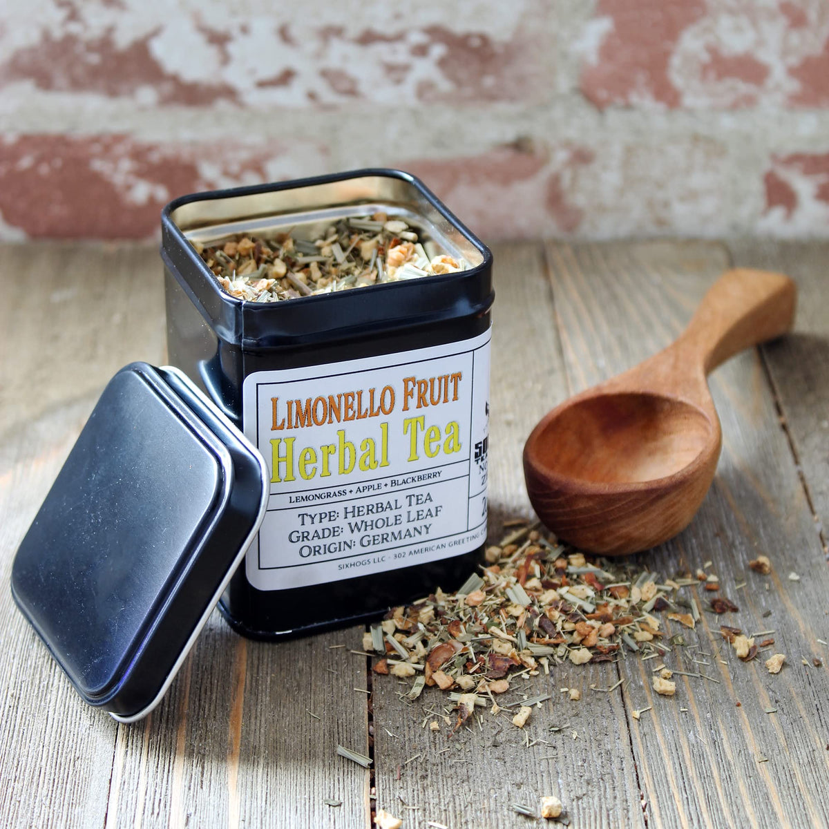Solstice Limonello Herbal Loose Leaf Tea (60 Grams, Metal Tin); Citrus Caffeine Free Tisane, Makes Approx. 30 Servings