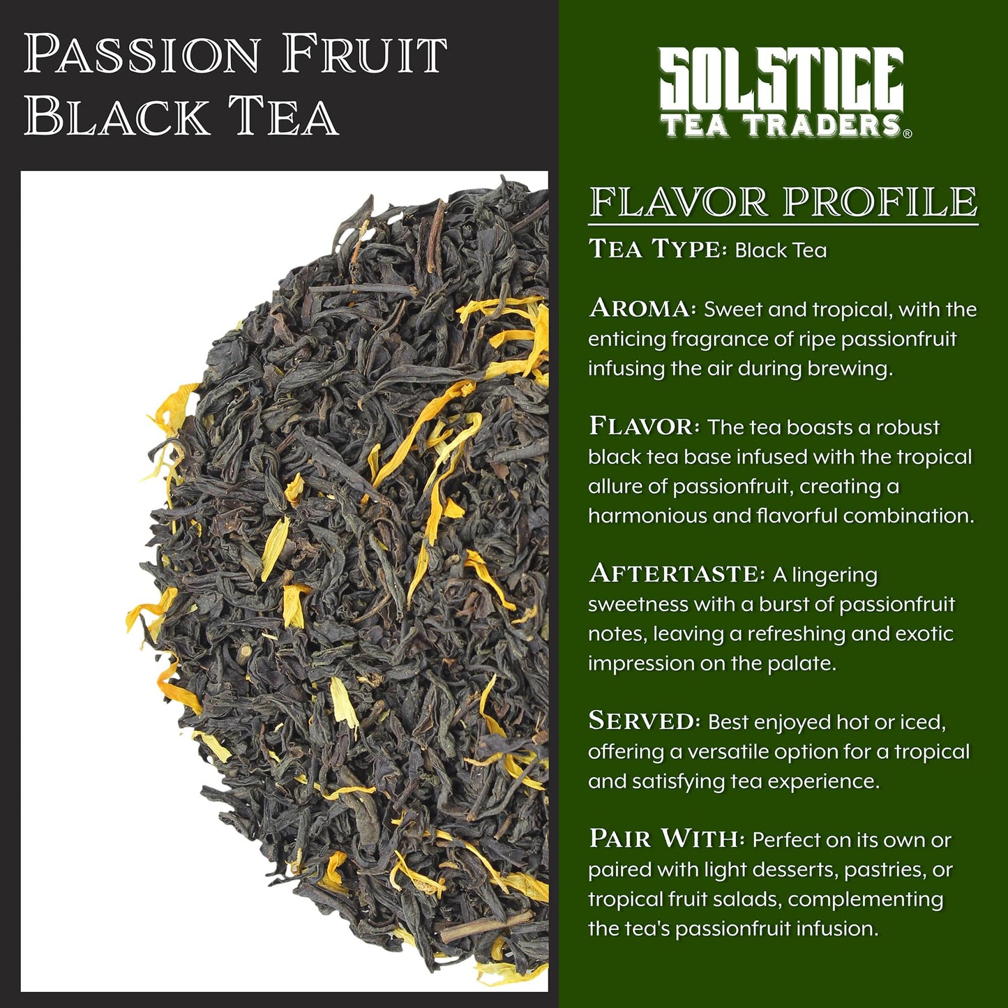 Passionfruit Flavored Loose Leaf Black Tea (8-Ounce Bulk Bag), Makes 150+ Cups of Passion Fruit Tea