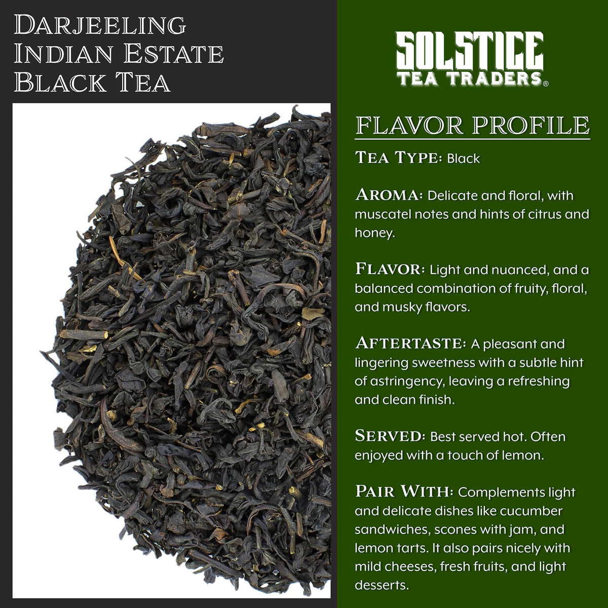 Darjeeling Indian Estate Black Tea Loose Leaf (8-Ounce Bulk Bag); FTGFOP Grade, Makes 100+ Cups of Tea