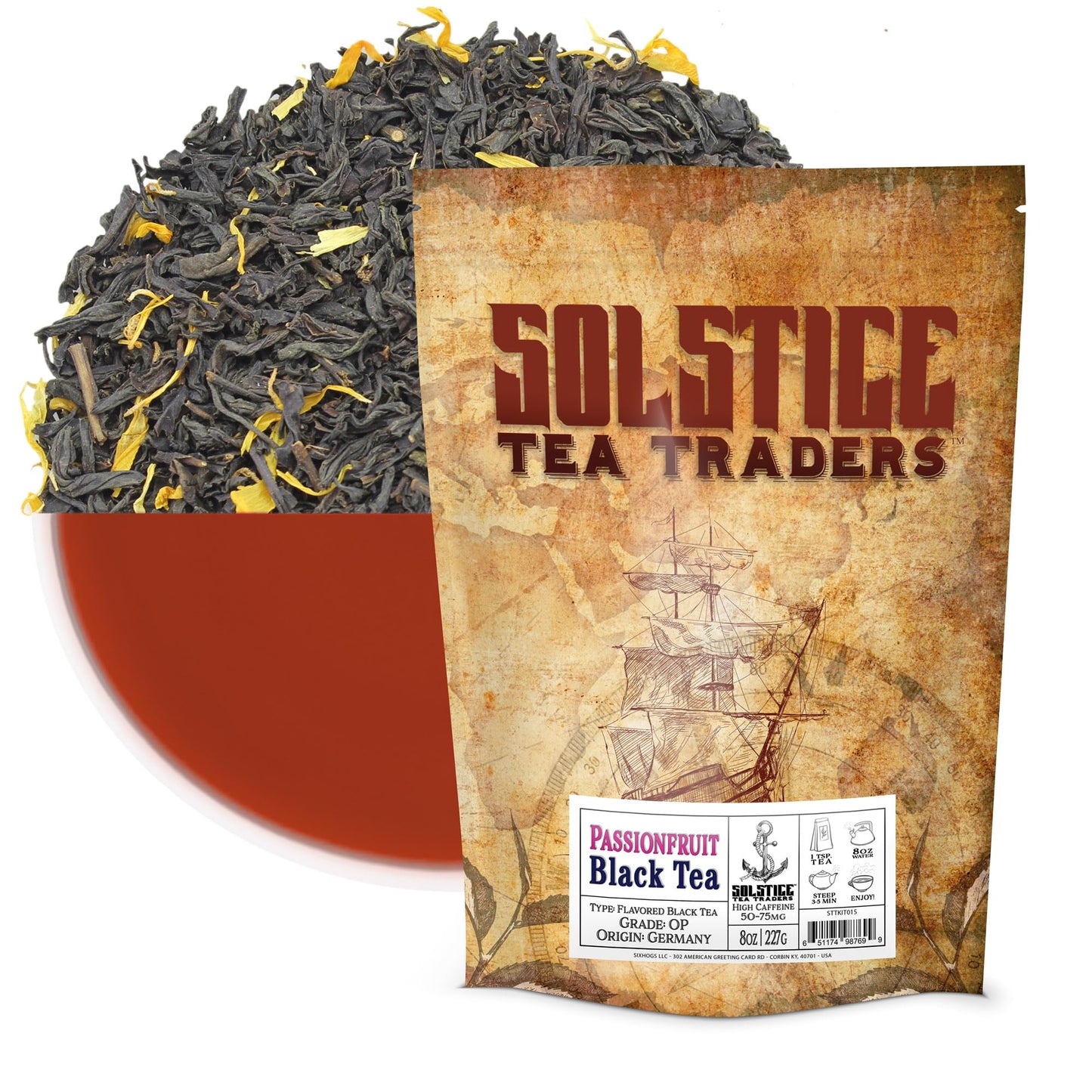 Passionfruit Flavored Loose Leaf Black Tea (8-Ounce Bulk Bag), Makes 150+ Cups of Passion Fruit Tea