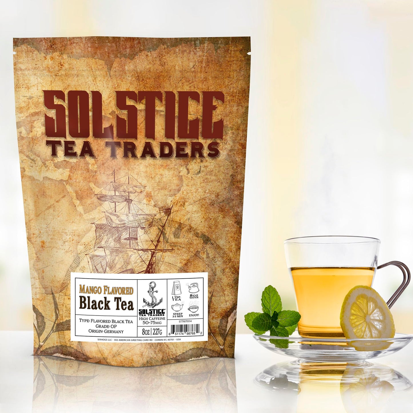 Mango Flavored Loose Leaf Black Tea (8-Ounce Bulk Bag), Makes 100+ Cups of Tea