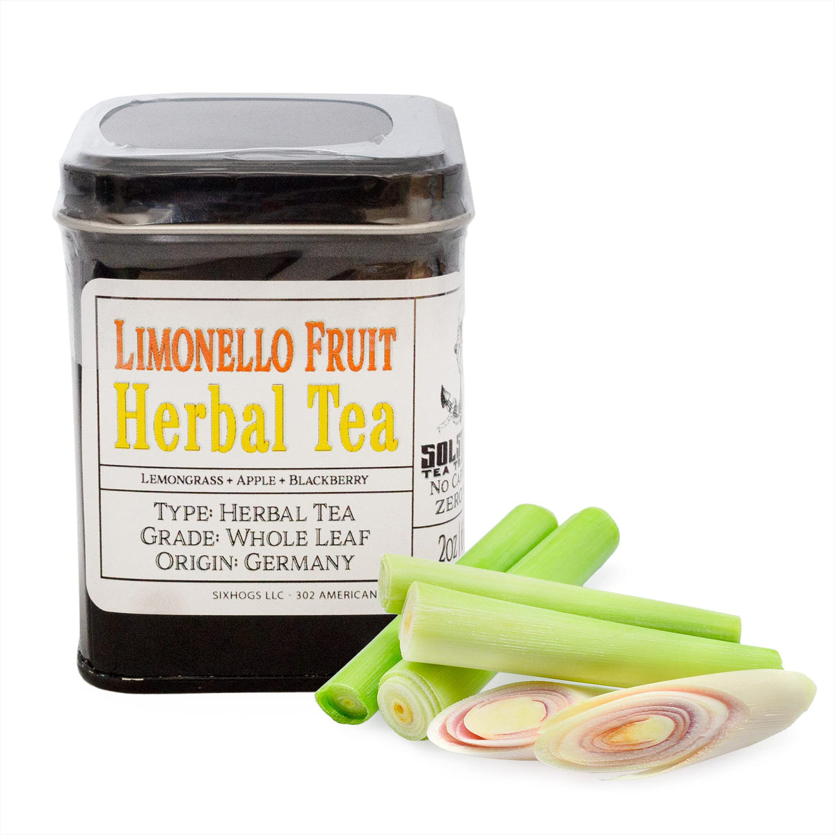 Solstice Limonello Herbal Loose Leaf Tea (60 Grams, Metal Tin); Citrus Caffeine Free Tisane, Makes Approx. 30 Servings