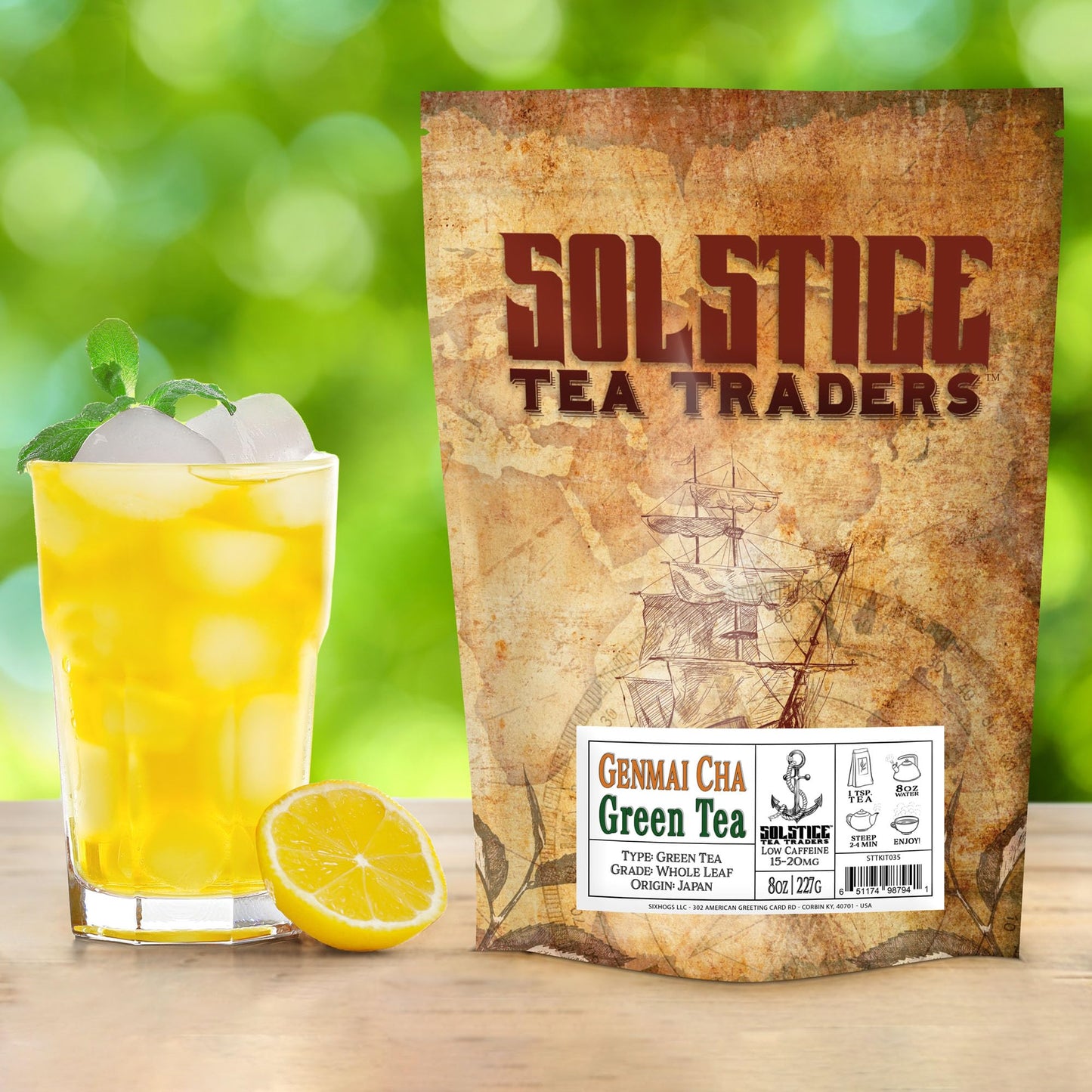 Genmai Cha Loose Leaf Green Tea (8-Ounce Bulk Bag); Unique Japanese Style Gen Mai Cha Tea w/ Dried Rice