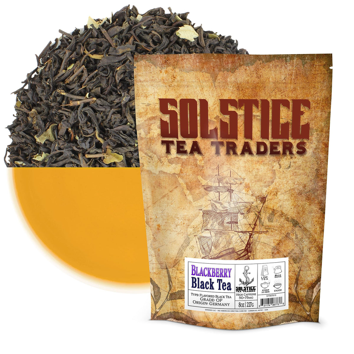 Blackberry Flavored Loose Leaf Black Tea (8-Ounce Bulk Bag), Makes 100+ Cups of Tea