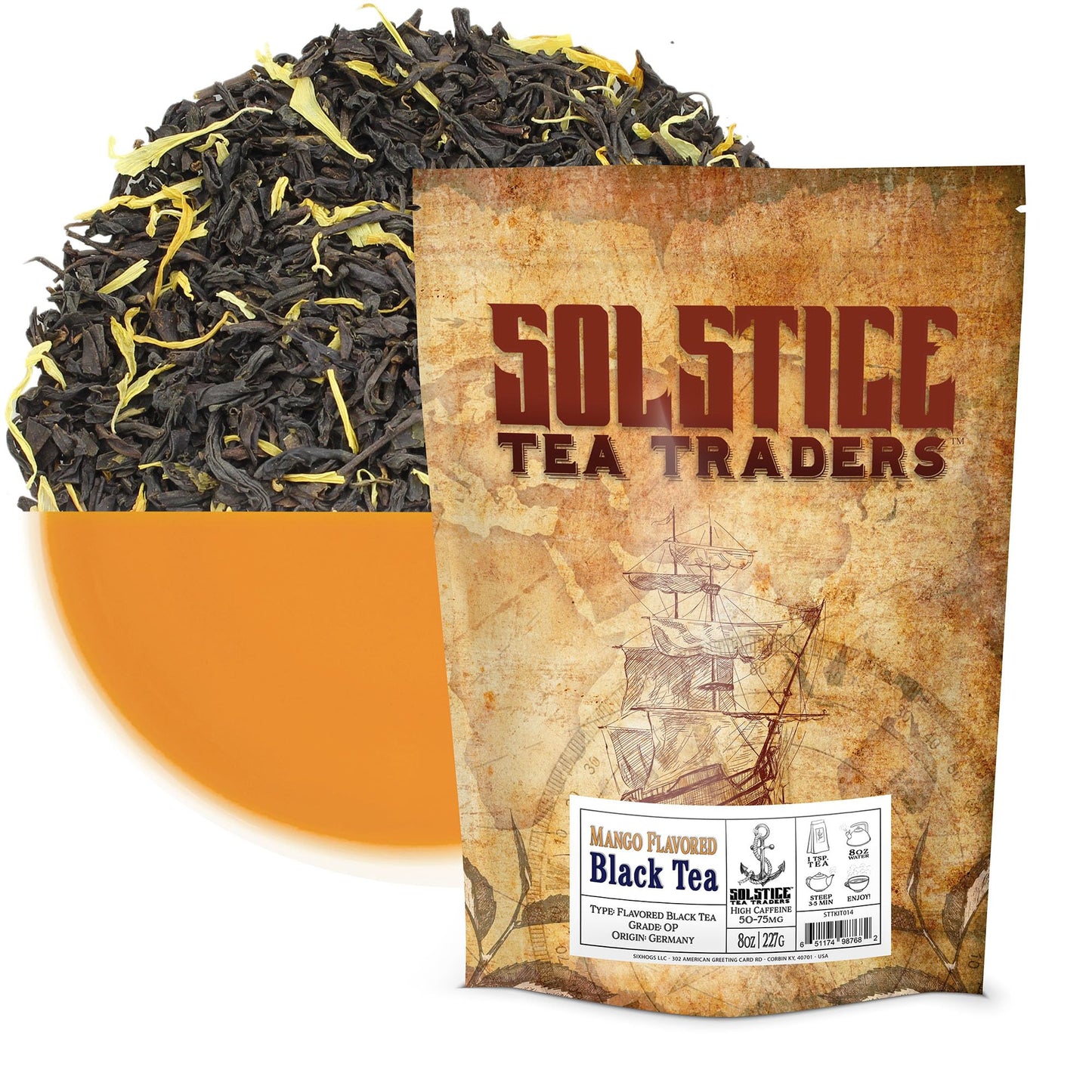 Mango Flavored Loose Leaf Black Tea (8-Ounce Bulk Bag), Makes 100+ Cups of Tea