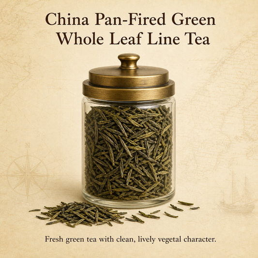 China Pan-Fired Green Whole Leaf Line Tea (Gram)