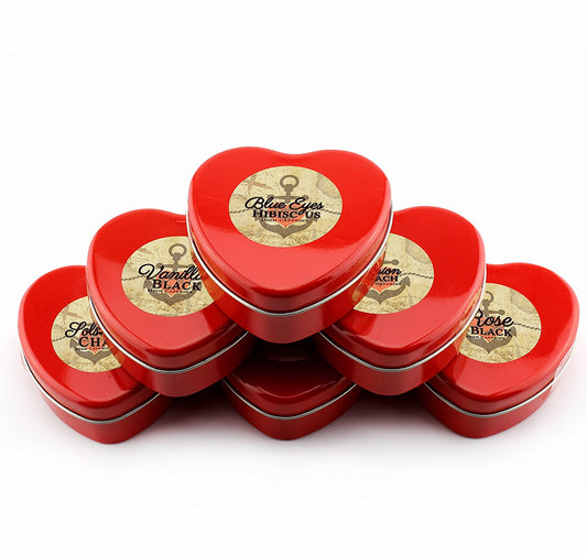 Sweetheart Loose Leaf Tea Sampler in Red Heart Tins w/ 6 Varieties of Tea