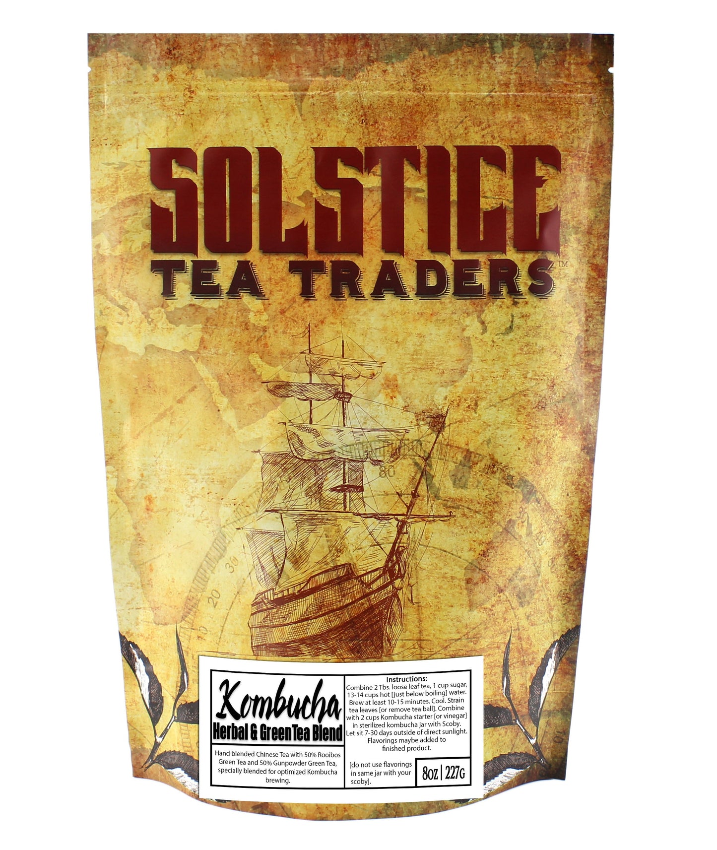 Kombucha Loose Leaf Tea Blend Rooibos /Gunpowder Green (8oz)