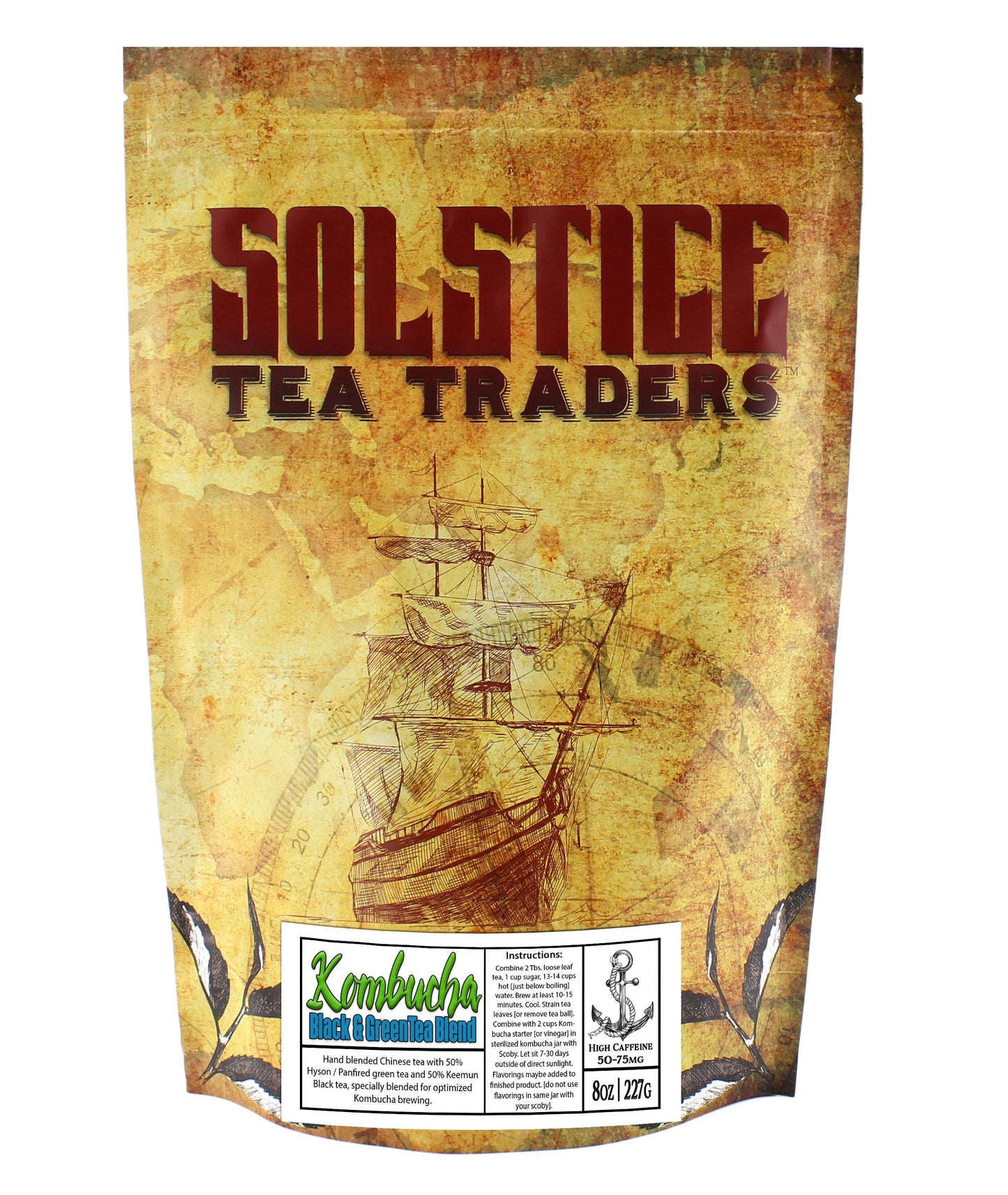 Kombucha Loose Leaf Black and Green Tea 50/50 Blend